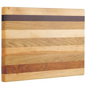 premium handmade wooden chopping board nine different woods very light kitchen large cutting board 12.9"x8.8" from soul craft european brand