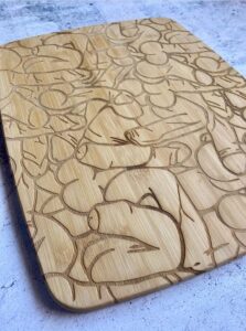 8" x 10" cockcuterie bamboo cutting board, penis engraved cutting board, custom cutting board, party board, gift idea