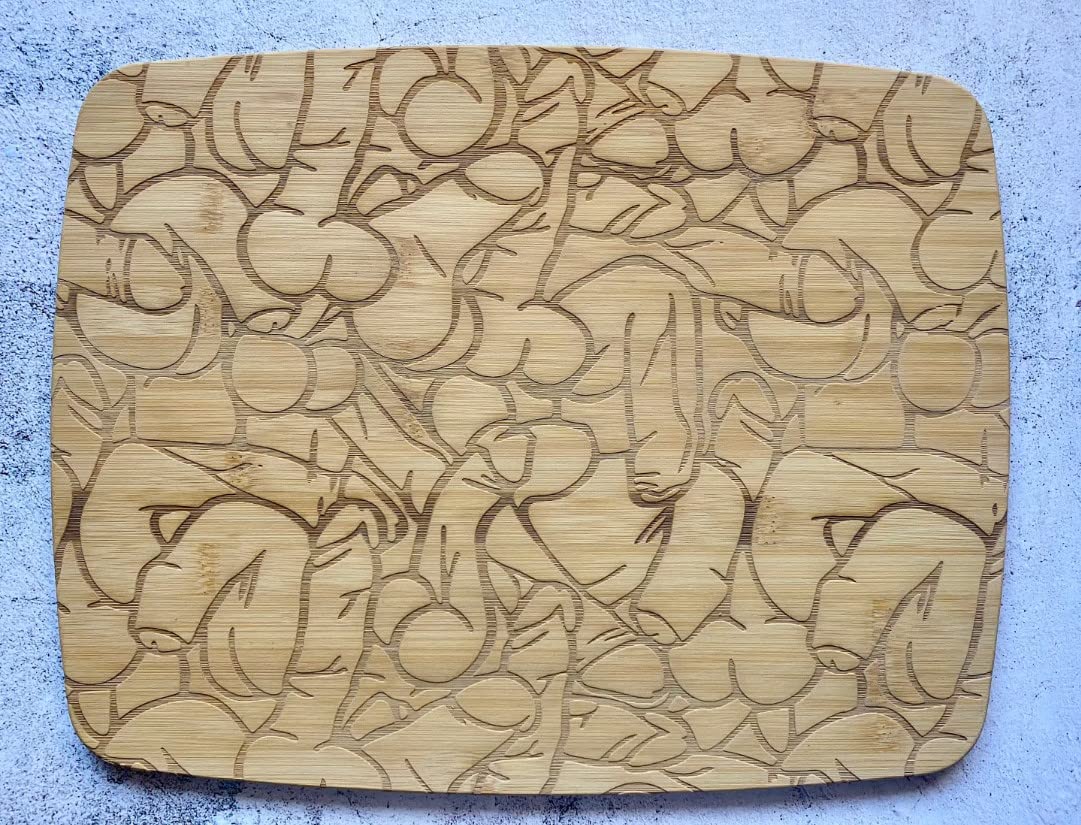 8" x 10" Cockcuterie Bamboo Cutting Board, Penis Engraved Cutting Board, Custom Cutting Board, Party Board, Gift Idea