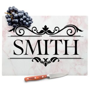 Personalized Kitchen Signs for Couples - 12 Marble Colors, 11x15 in - Glass Cutting Board - Wedding and Anniversary