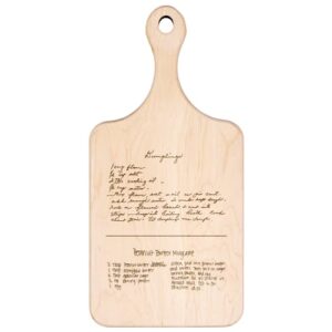 personalized handwritten recipe cutting boards custom wooden chopping boards for kitchen for grandmother kitchen essentials customized chef housewarming presents (w/handle shape)