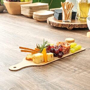 Restaurantware Nature Tek Bamboo Disposable Cheese/Charcuterie Board - 11 3/4" x 3 1/2" - 2 count box