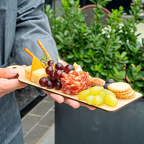 Restaurantware Nature Tek Bamboo Disposable Cheese/Charcuterie Board - 11 3/4" x 3 1/2" - 2 count box