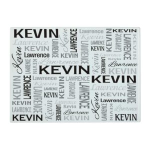 let's make memories personalized glass cutting board - durable & shatter resistant - customize cutting boards for your kitchen with your name - 15.25" l x 11.25" w - gray