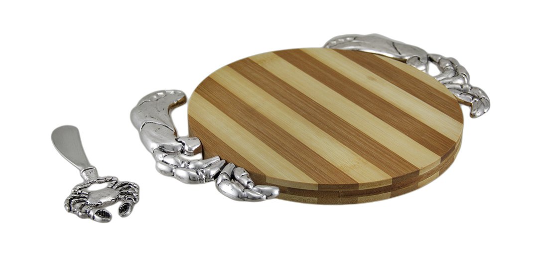 Chesapeake Bay Crab Design Bamboo Cutting Board with Matching Spreader 67452 10.75 Inches