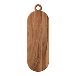 creative co-op acacia wood cheese handle cutting board, 24" x 8", brown