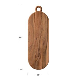 Creative Co-Op Acacia Wood Cheese Handle Cutting Board, 24" x 8", Brown