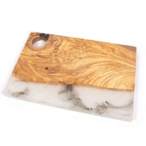 Urthwood Studios Handmade Olive Wood Charcuterie Board with Epoxy Resin, Cheese Boards & Party Serving Tray, Wooden Epoxy Serving Board, Meat Fruit Cheese Chopping and Cutting Board, Unique Gift