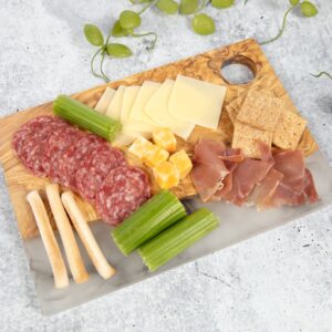 Urthwood Studios Handmade Olive Wood Charcuterie Board with Epoxy Resin, Cheese Boards & Party Serving Tray, Wooden Epoxy Serving Board, Meat Fruit Cheese Chopping and Cutting Board, Unique Gift