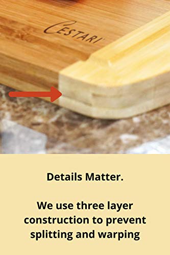 Wooden Cutting Boards for Kitchen: Organic Bamboo Wood Cutting Board with Juice Grooves - Best Wood Cutting Board for Meat & Vegetables - Large Decorative Serving Tray & Wood Cheese Board