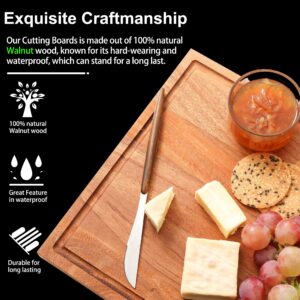 YIFAN Best Walnut Wood Cutting Board for Kitchen Reversible Wooden Chopping Board With Juice Grooves Butcher Block Wooden Try boards for Christmas Present Gift(17 x 11 x 1inches)