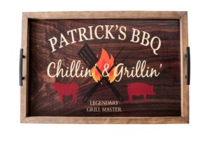 personalized grilling tray-bbq serving tray-father's day gift