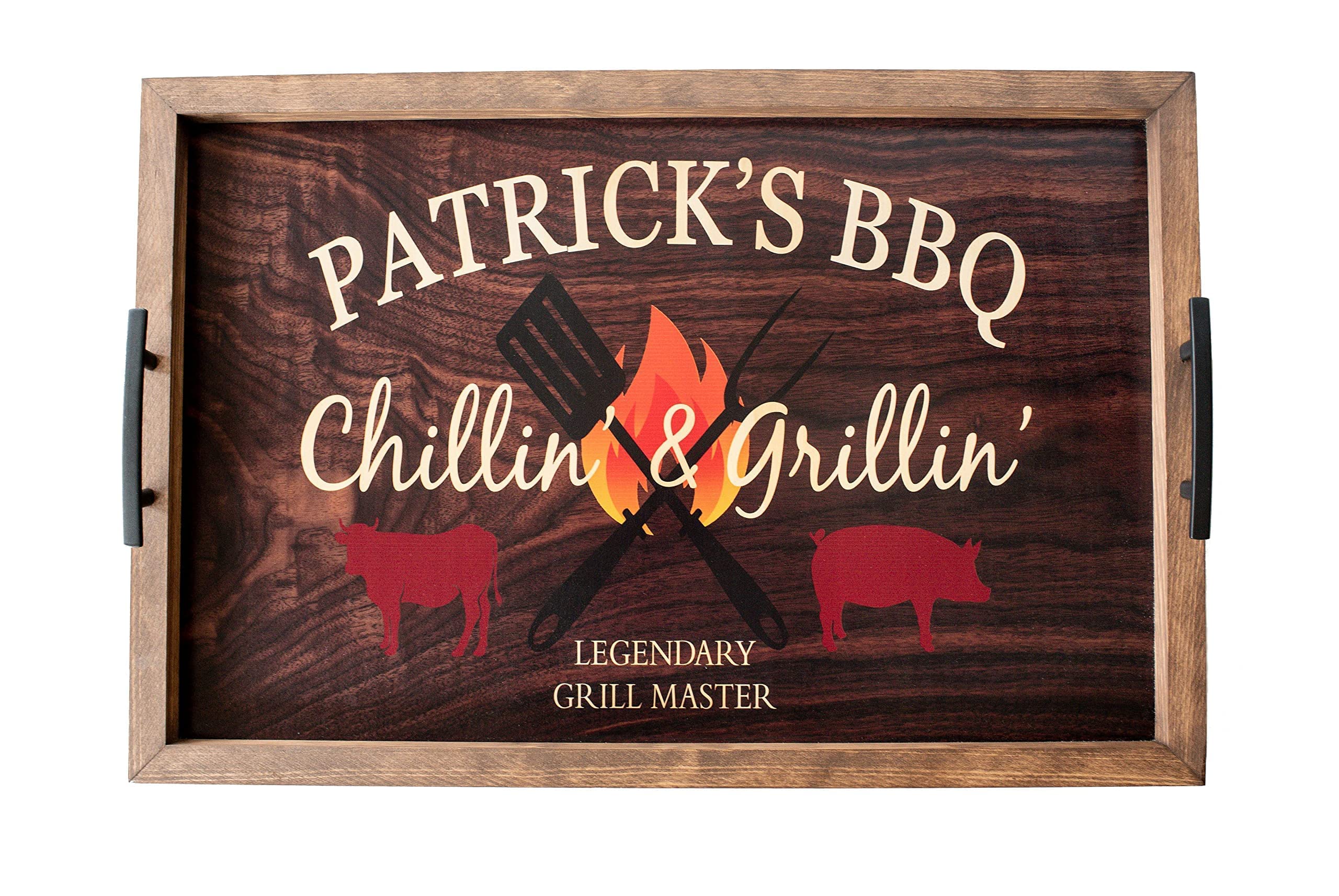 Personalized grilling tray-BBQ serving tray-Father's Day gift