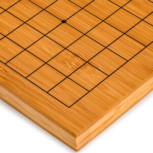 yellow mountain imports bamboo 0.8-inch (2-centimeter) reversible 19x19 / 13x13 go game board (goban)