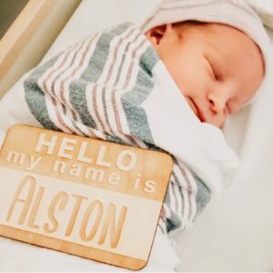 custom baby name sign hospital welcome 3d hello name announcement plaque laser cut wood photo prop sign design trendy