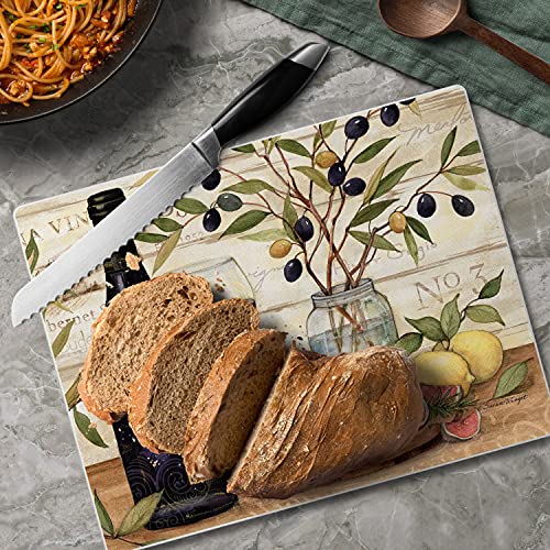 CounterArt California Wine Decorative 3mm Heat Tolerant Tempered Glass Cutting Board 10” x 8” Manufactured in the USA Dishwasher Safe