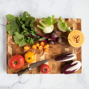 Villa Acacia Extra Large Butcher Block - 24x18 Inch, 2" Thick Wooden Cutting Board