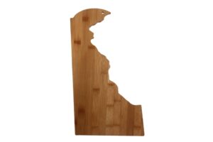 delaware cutting board state shaped organic bamboo wood for new family home housewarming wedding moving gift