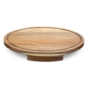 Navaris Corner Countertop Cutting Board - 12.6" x 16.5" Acacia Wood Round Cutting Board - Space Saving Chopping Board for Kitchen Counter Corners