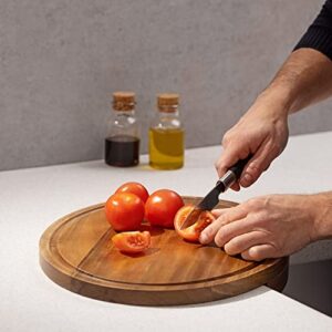 Navaris Corner Countertop Cutting Board - 12.6" x 16.5" Acacia Wood Round Cutting Board - Space Saving Chopping Board for Kitchen Counter Corners