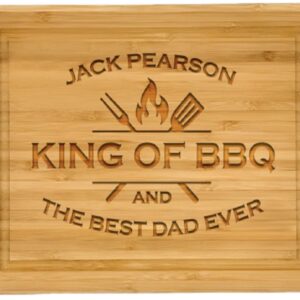 King of BBQ Men, Bbq Cutting Board, Bbq Daddy, The Best Dad Ever, Customized Cutting Board for Dad, King of the Grill, Father’s Day Gift, Custom Cooking Gift, BBQ Gifts