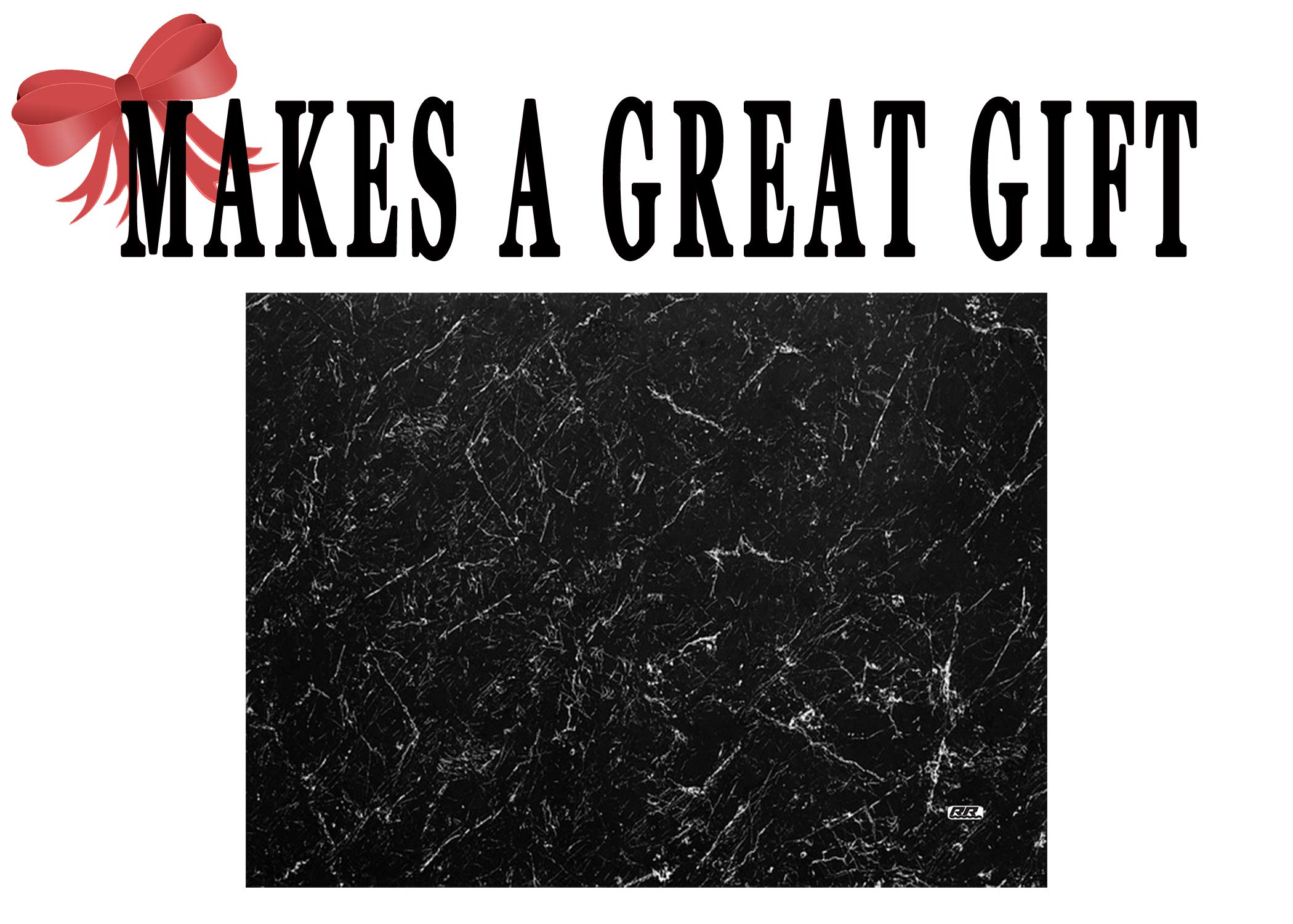 Black Marble Art Kitchen Glass Cutting Board Decorative Gift Abstract Wavy Contrast Design