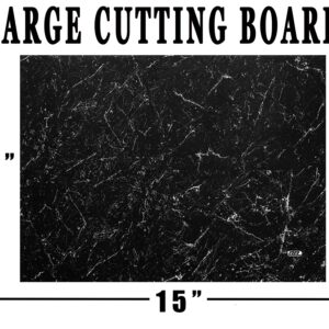 Black Marble Art Kitchen Glass Cutting Board Decorative Gift Abstract Wavy Contrast Design