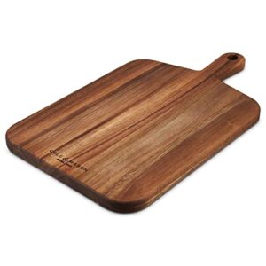cole & mason barkway medium chopping board with handle - wood chopping board - cutting board for vegetables, meat, fish, fruit and cheese - board with storage handle - acacia, 18" x 10.6"