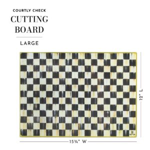 MacKenzie-Childs Courtly Check Large Cutting Board, Tempered-Glass Cutting Board for Kitchen Use