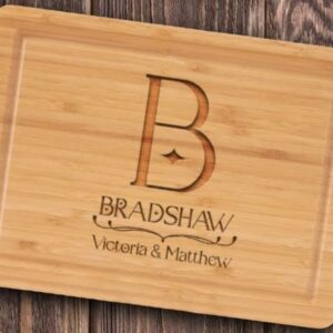 Custom Couple Cutting Board, Laser Engraved Gift for Wedding, Personalized Bamboo Cutting Board with Name, Engraved Cutting Board, Unique Anniversary Gift for Couple, Custom Wedding Cutting Board