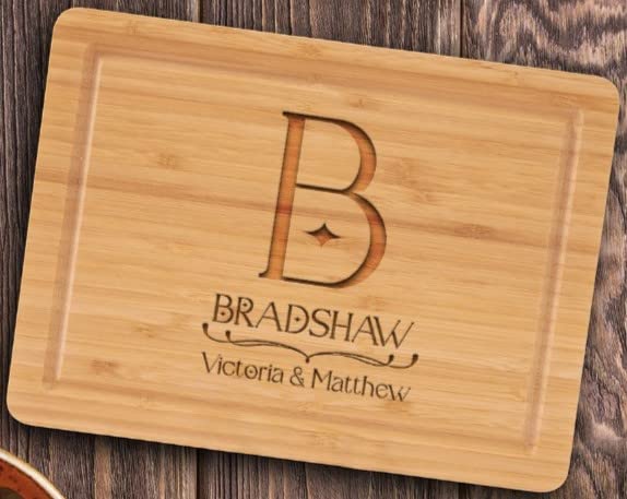 Custom Couple Cutting Board, Laser Engraved Gift for Wedding, Personalized Bamboo Cutting Board with Name, Engraved Cutting Board, Unique Anniversary Gift for Couple, Custom Wedding Cutting Board