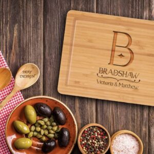 Custom Couple Cutting Board, Laser Engraved Gift for Wedding, Personalized Bamboo Cutting Board with Name, Engraved Cutting Board, Unique Anniversary Gift for Couple, Custom Wedding Cutting Board