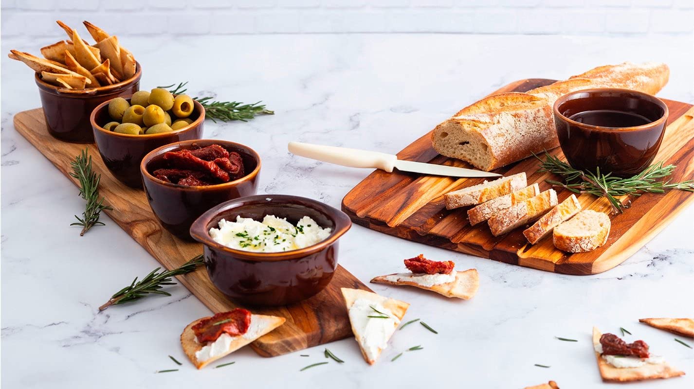 Bread Cutting Board - Teak Wood Serving Tray and Chopping Block - Perfect For Loafs of Bread and Party Spreads (22 x 5 x .55 inches) by Teakhaus