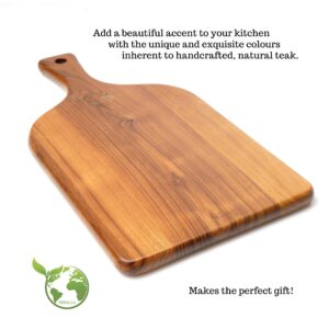 PDSM Teak Cutting Board With Handle | Wooden Chopping & Charcuterie Board | Small Wooden Cutting Boards For Kitchen