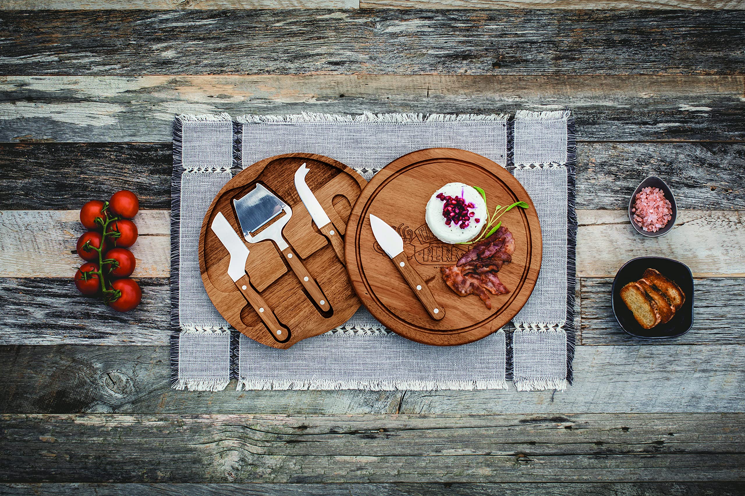 PICNIC TIME Circo Cheese Cutting Board & Tools Set, 10.2 x 10.2 x 1.6, Warner Bro Friends Central Perk - Acacia Wood