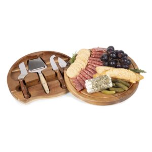 PICNIC TIME Circo Cheese Cutting Board & Tools Set, 10.2 x 10.2 x 1.6, Warner Bro Friends Central Perk - Acacia Wood