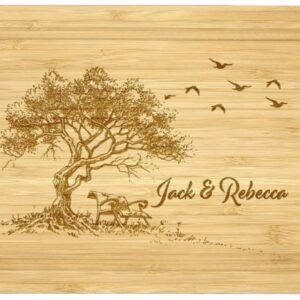 Love Bench Tree Names Personalized Bamboo Cutting Board, Custom Couple Names Cutting Board, Laser Engraved Chopping Board for Wedding, Anniversary, Engagement, Wedding Gifts