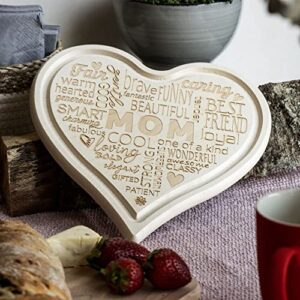 Spruchreif | Heart Shaped Cutting Board | Engraved Cutting Board | Small Charcuterie Board | Mom Gift Birthday | Christmas gift Mom | Best Mom | Kitchen accessory