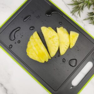 4 in 1 Cutting Board and Defrosting Plate with Knife Sharpener and Garlic Grinder (Black)