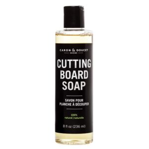 caron & doucet - cutting board & butcher block cleaning soap | 100% plant-based soap | all-natural lightly scented rosemary & lemongrass essential oils (8 oz)