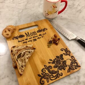 Mother's Gift – Bamboo Cutting Board Design Mom Gift Mother's Day Gift Birthday Christmas Gift Engraved Side For Décor Hanging Reverse Side For Usage (8.75x11.5 Rectangle)