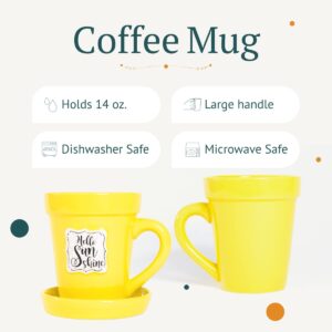 Divinity Boutique Yellow Flower Pot Mug - Hello Sunshine