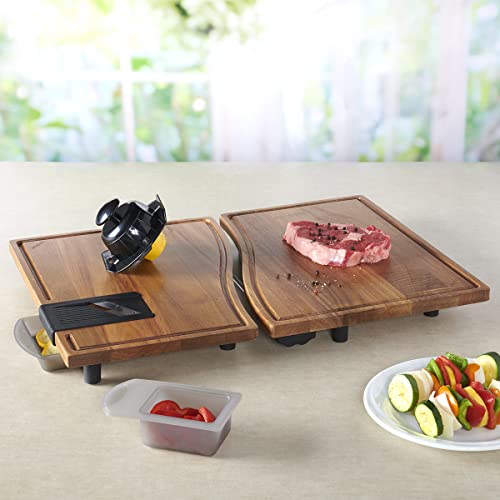 Anchor Hocking SwingBoard Acacia Wood Cutting Board, 6 Piece Set, Meal Prep Station