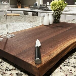 Black Walnut Extra Large, Gorgeous, Full-of-Character, Forest-to-Table Solid Double Live Edge Wood Charcuterie/Appetizer/Dessert/Grazing/Serving Board. 100% USA Handcrafted. 27 x 14 x 1.25"