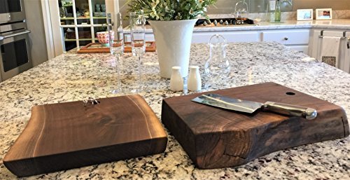 Black Walnut Extra Large, Gorgeous, Full-of-Character, Forest-to-Table Solid Double Live Edge Wood Charcuterie/Appetizer/Dessert/Grazing/Serving Board. 100% USA Handcrafted. 27 x 14 x 1.25"