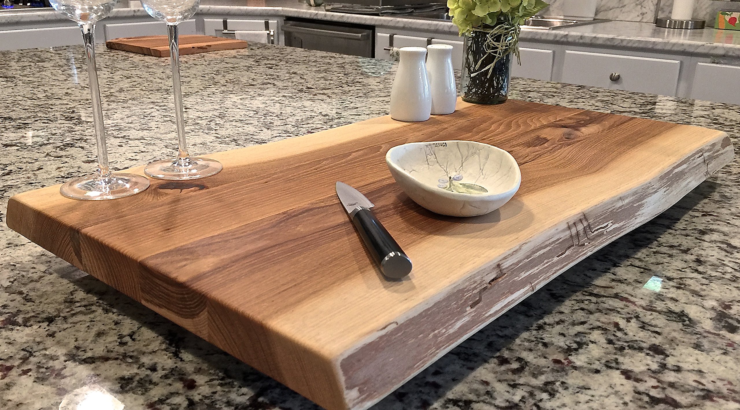 Black Walnut Extra Large, Gorgeous, Full-of-Character, Forest-to-Table Solid Double Live Edge Wood Charcuterie/Appetizer/Dessert/Grazing/Serving Board. 100% USA Handcrafted. 27 x 14 x 1.25"