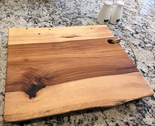 Black Walnut Extra Large, Gorgeous, Full-of-Character, Forest-to-Table Solid Double Live Edge Wood Charcuterie/Appetizer/Dessert/Grazing/Serving Board. 100% USA Handcrafted. 27 x 14 x 1.25"