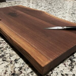 Black Walnut Extra Large, Gorgeous, Full-of-Character, Forest-to-Table Solid Double Live Edge Wood Charcuterie/Appetizer/Dessert/Grazing/Serving Board. 100% USA Handcrafted. 27 x 14 x 1.25"