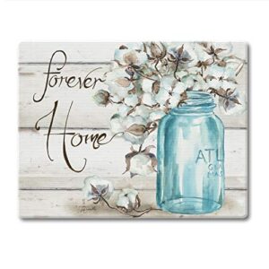 counterart cotton boll decorative 3mm heat tolerant tempered glass cutting board 10” x 8” manufactured in the usa dishwasher safe