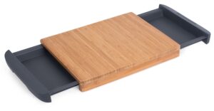 internet’s best bamboo cutting board with removable drawer - prep storage - chopping slicing wood block kitchen board